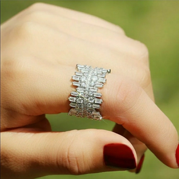 FINAL SALE   Luxury White Sapphire Ring - Picture 2 of 6